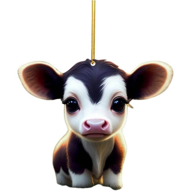 Precios Bajos Garantizados, Lindo colgante de coche de vaca, adorno para árbol de Navidad, decoración para el hogar, 2 piezas Akmoler