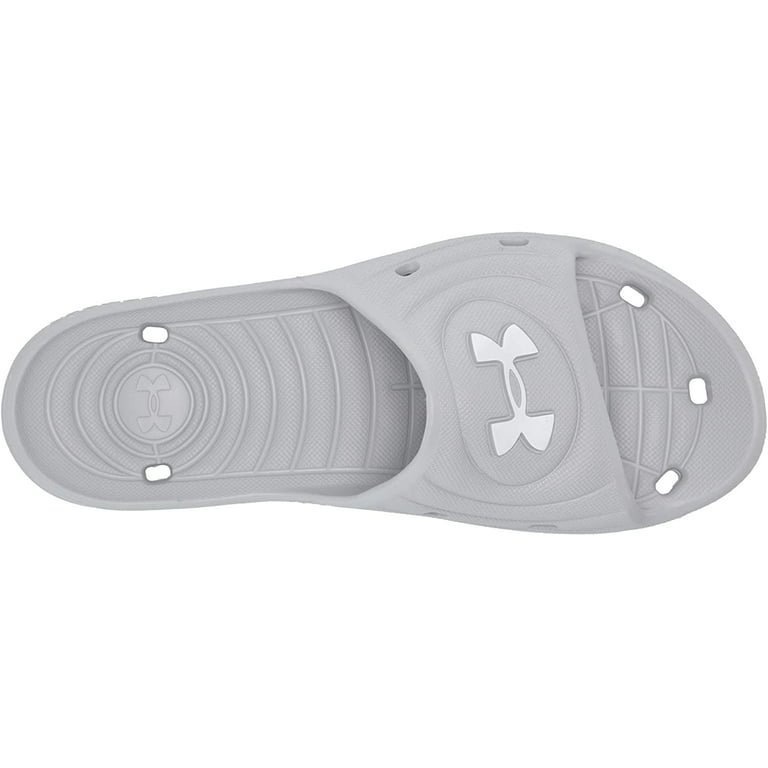 Under Armour Mens Size 14 UA M Locker IV Slide Light Gray Slip On Sandal  Sports