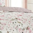 thumbnail image 3 of Queen Size Quilt Set 3-Piece Floral Pink Bedspread Set, 3 of 4