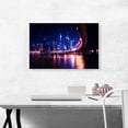 thumbnail image 2 of ARTCANVAS Dubai Night Cityscape Skyline with Bridge Canvas Art Print - Size: 26" x 18" (1.50" Deep), 2 of 9