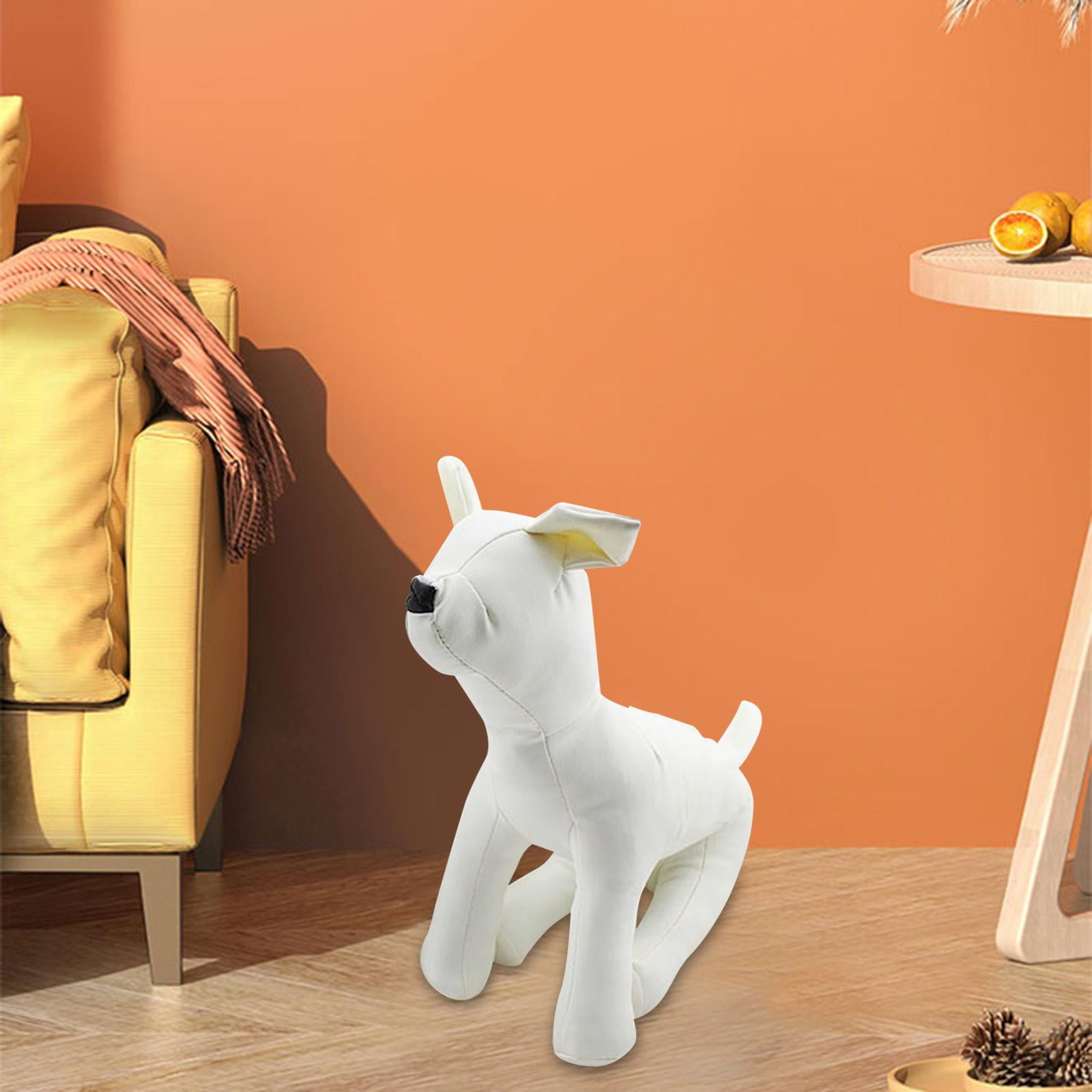 PU Leather Dog Mannequin Pet Supplies Soft Pet Display Mannequin S Size White