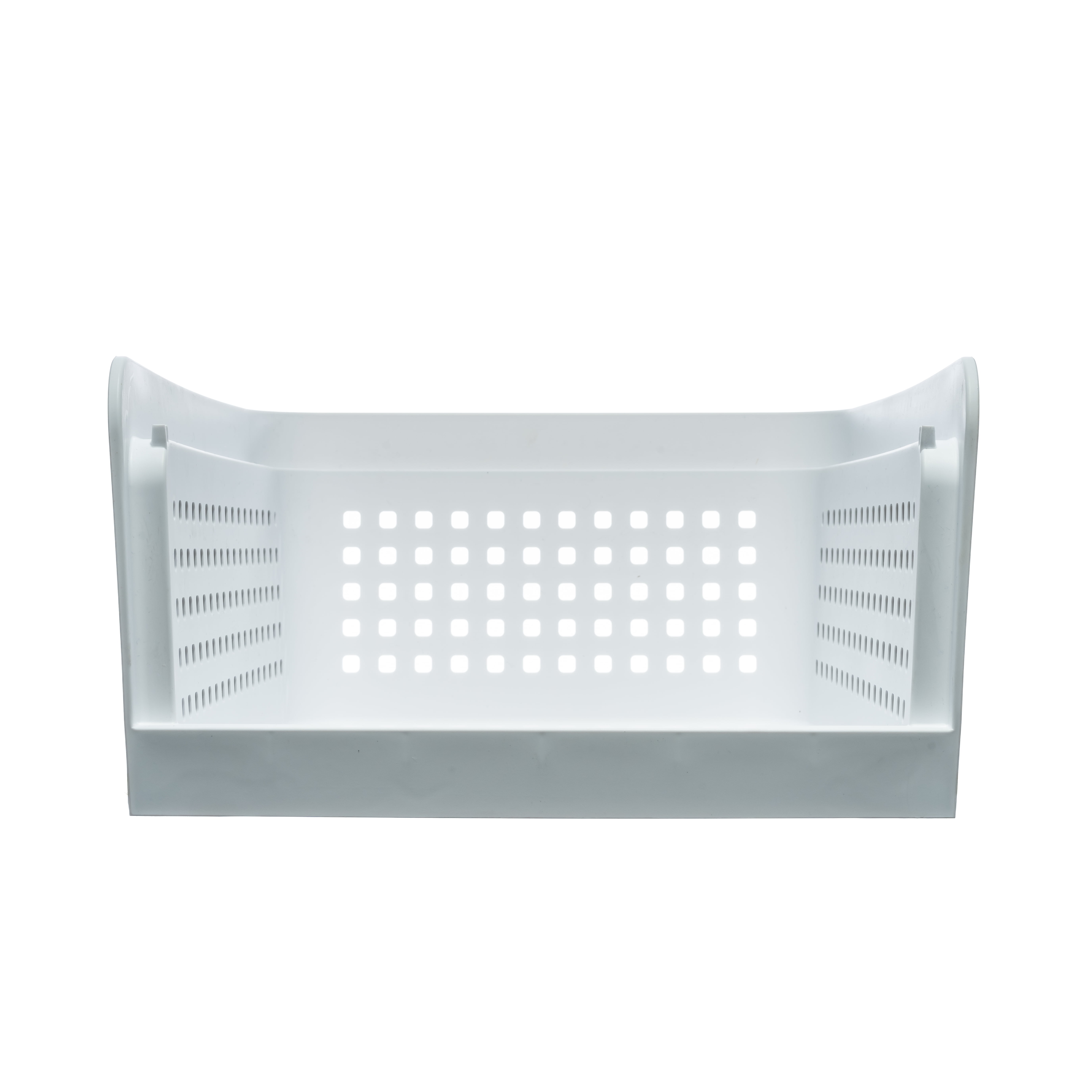 Mainstays Open-Front Stackable Closet Storage Organizer Bin with Breathable Holes, White Plastic