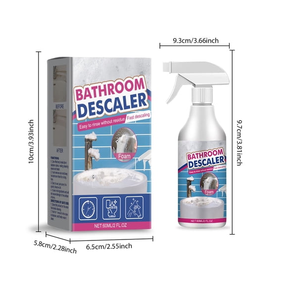 Daqian Bathroom Cleaner 60ml Glass Descaler for Tile Faucet Remover and Tub Cleaner