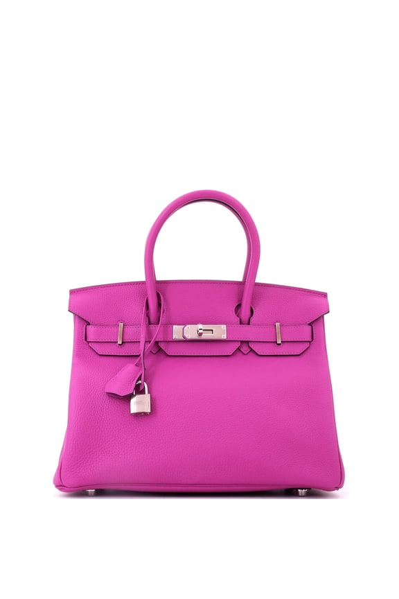 Pre-Owned Birkin Handbag Rose Pourpre Togo with Palladium Hardware 30 By Rebag