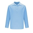 thumbnail image 7 of UVEASISHA Cotton Linen Polos Shirt for Men Long Sleeve Breathable Comfy Beach Poloss Solid Casual Golf Shirts Light Blue M, 7 of 7
