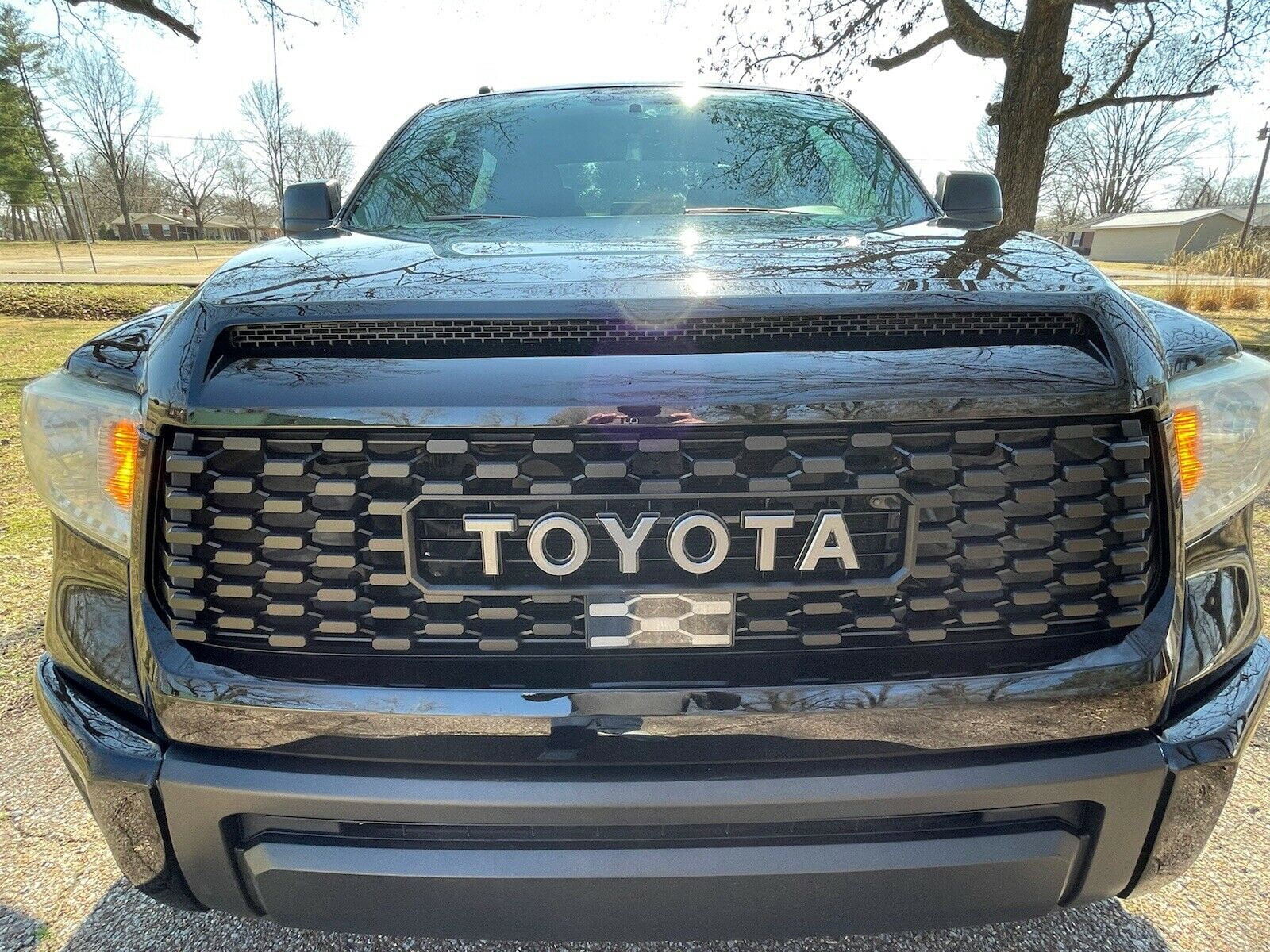 Kojem For 2014-2021 Toyota Tundra Front Upper Grille Hood Scoop Platinum Style Hood Bulge Molding Replaces 761800C030 TO1231102 REPT133702