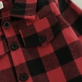 thumbnail image 6 of KOMOO Kids Toddler Plaid Button Shirt Long Sleeve Lapel Plaid Shacket Jacket Baby Xmas Jackets, 6 of 7