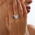 thumbnail image 4 of Juwaliy 6Ct Heart Women Ring Bow Knot Ribbon 925 Sterling Silver April Birthstone Crystal Diamond Ring Promise Bridal Jewelry Valentines Gift for Wife Mother, 4 of 10
