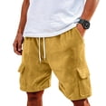 thumbnail image 2 of Men's Corduroy Shorts Casual Elastic Waist Drawstring Lightweight Summer Beach Shorts, 2 of 7