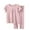 Pink, variant on qolati Girls Pajamas Set 2 Piece Outfits Soft Ruffle Short Sleeve Crewneck Pjs Set with Long Pant Set Summer Cute Lounge Set