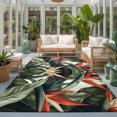thumbnail image 2 of Area Rugs 4'x6'. Tropical Leaves Floral Carpet Runner Indoor Outdoor Rugs Home Decor Aesthetic, Summer Botanical Flowers Plants Non Slip Mats Washable Accent Rug for Living Room Bedroom, 2 of 8