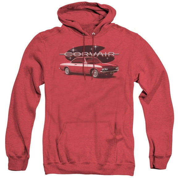 Chevrolet 65 Corvair Mona Spyda Coupe Adult Heather Hoodie Sweatshirt Red