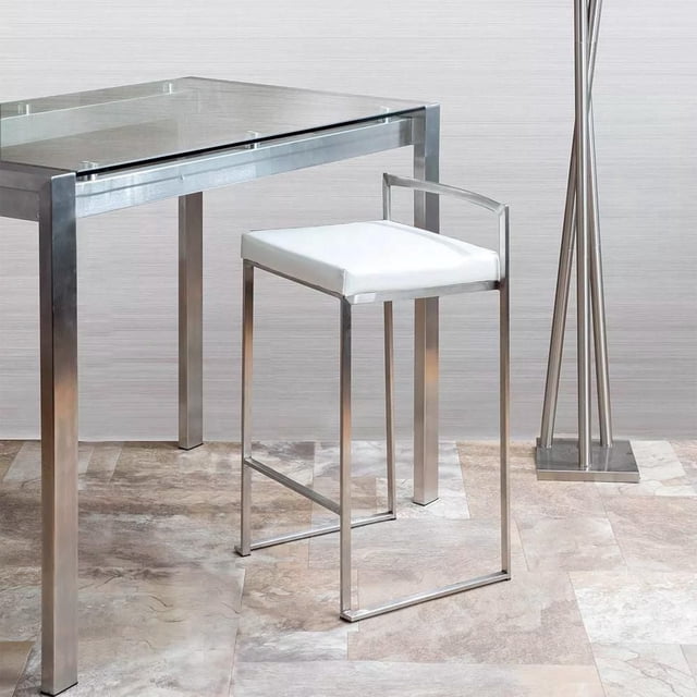 Heavenly Collection PU Counter Stool with Stainless Steel Frame