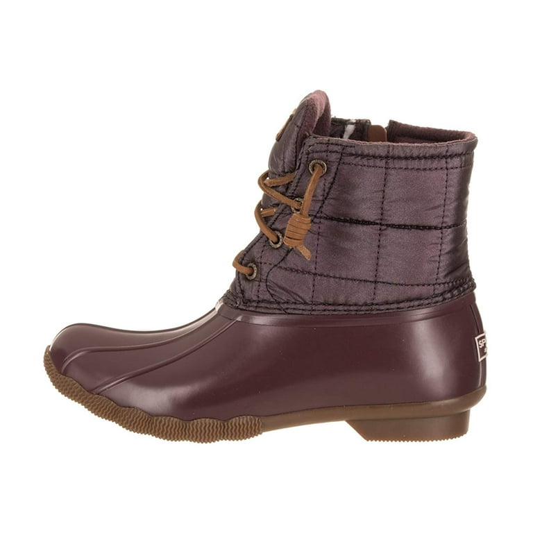 Sperry Saltwater Shiny Quilted Boots Grape Walmart