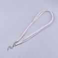 thumbnail image 2 of 100 pc Waxed Cord and Organza Ribbon Necklace Making with Iron Lobster Claw Clasps Platinum Pink 17.6 inch~17.8 inch(45~45.5cm) 7mm, 2 of 3