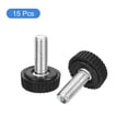 thumbnail image 3 of 15Pack M5x14mm Threaded Knurled Thumb Screws, Zinc Plated Carbon Steel Clamping Knobs Grip, Black, 3 of 5