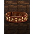 thumbnail image 2 of West Coast Jewelry Men's Star Studded Brown Leather Cuff Bracelet, 2 of 4
