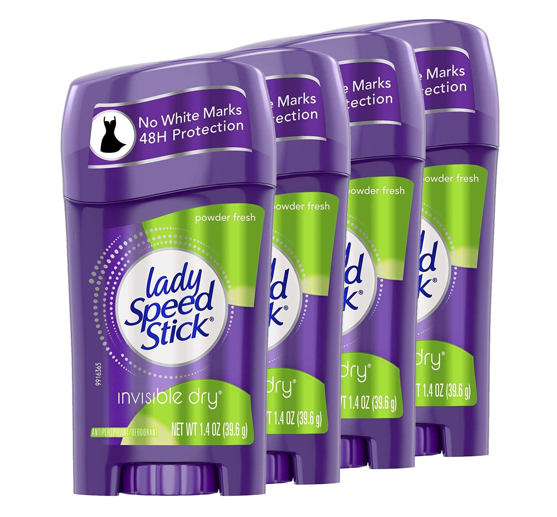 Lady Speed Stick Power Antiperspirant Invisible Dry POWDER FRESH 1.4 Ounce (4 pack)