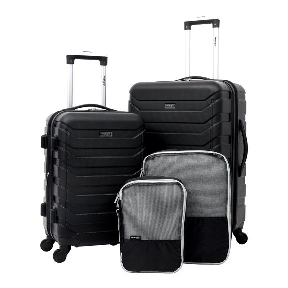 Wrangler 4 Piece Rolling Hardside Luggage Set, Multiple Colors