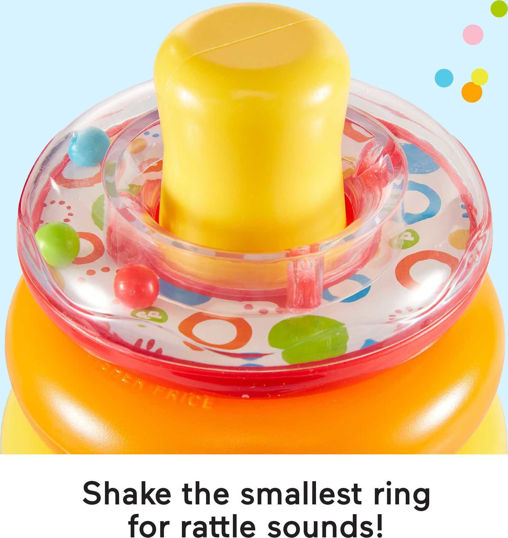 Fisher-Price Rock-a-Stack Ring Stacking Toy with Roly-Poly Base for Infants - image 3 of 6
