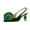 Green, variant on XYD Women Graceful Flower Pointy Closed Toe Velvet Pumps Block Crystal Mid Heels Slingbacks Dressy Weddding Shoes Size 7 Navy