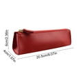 thumbnail image 3 of Leather Pencil Case | PU Material | Vintage Matte Finish | Large Capacity | Zippered Stationery Organizer | Portable | Business Office Supplies Holder | 8.07 x 1.57 x 2.36 in | Black Brown Red, 3 of 6