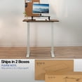 thumbnail image 3 of VIVO Manual 43” x 24” Stand Up Desk, Rustic Vintage Brown Table Top, White Frame, 3 of 7
