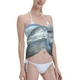 thumbnail image 3 of Zufioo Fantasy Swan Yacht Design Print Women's Beach Short Wrap Skirt, Short Quick-drying Wrap Skirt, Swimsuit Cover-up Sun Protection Cape, Suitable for Beach, Pool-One Size, 3 of 7