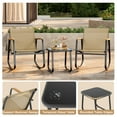thumbnail image 6 of Asofer 3 Pieces Rocking Sets，Bistro Patio Furniture with 2 Outdoor Rocking Chairs and 1 Glass Coffee Table for Porch Deck Lawn，Poolside, Porch, Lawn, 6 of 7