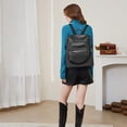 thumbnail image 2 of OPAGE Mochila de cuero para mujer, bolso de hombro con borlas a la moda, bolsos de viaje grandes de diseñador, 2 of 5