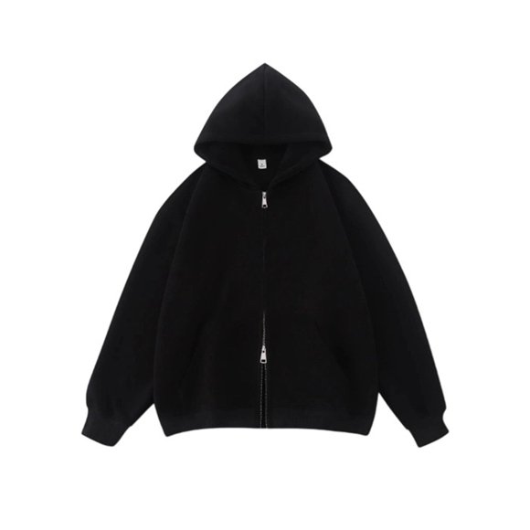 Fgnfyis Women's Zip up Lined Hoodie Casual Pullover Sweatshirt Jacket with Double Zipper for Outdoor Travel Campus Hoodies and Sweatshirts Black M