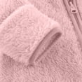 thumbnail image 6 of kids Fleece Footed Onesie Full-Zip Warm Daily Wear Jumpsuit Pink 3-9 Months, 6 of 9