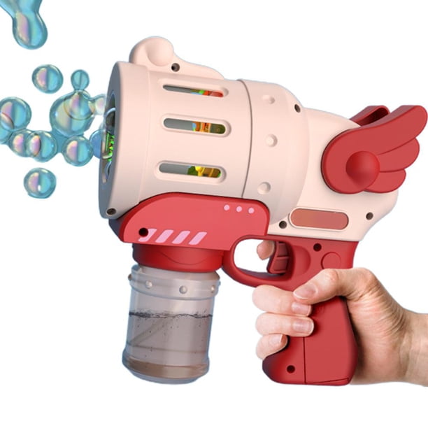 Máquina sopladora de burbujas eléctrica automática con luz colorida, juguetes para niños al aire libre
