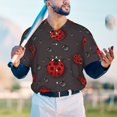 thumbnail image 6 of Daiia Red Ladybugs Mens Baseball Jersey Button Down Shirts Short Sleeve Sports Uniforms-3X-Large, 6 of 9