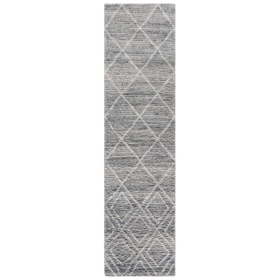 SAFAVIEH Kenya Rubye Diamond Runner Rug, Gray/Ivory, 2'3" x 9'