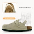 thumbnail image 4 of Kids Suede Clogs for Girls Boys Cork Footbed Sandals Potato Shoes Leather Toddler Slip On Slippers Mules with Adjustable Buckle, 4 of 8