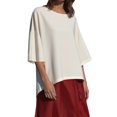 thumbnail image 2 of Top Henley,Blusa informal de manga larga con cuello redondo para mujer, holgada, de poliéster, color liso, para uso diario, sopatenor, 2 of 5