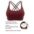 thumbnail image 6 of FANNYC Cross Back Sport Bras With Removeable Pads Padded Strappy Criss Cross Cropped Bras for Yoga Workout Fitness Activewear Sexy Padded Yoga Bra Tops, 6 of 7