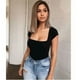 thumbnail image 4 of Body Escote Cuadrado Manga Corta Mujer Panti Blusa Elegante, 4 of 8