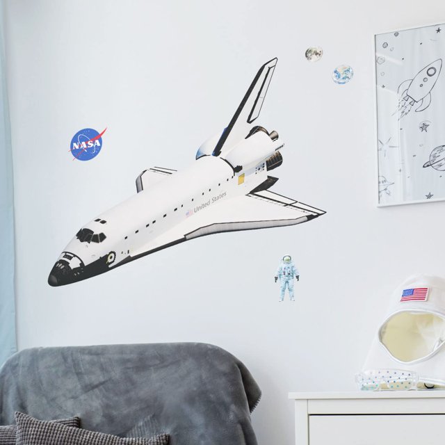 Wall Palz Adhesivo De Pared Para Transbordador Espacial De La Nasa – Decoración De Dormitorio De Nave Espacial Con Interacción De Realidad Aumentada 3D – Decoración De Habitación De Transbordador Espa