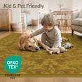 thumbnail image 4 of ODIKA 9'x12' Washable Area Rug Non-Shedding, Easy Care Terracotta Olive Floral Motif Design With Symmetrical Layout for Master Suite, California King, Under Bed, 4 of 7