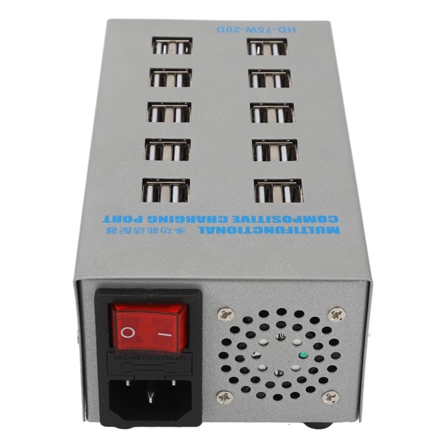 Divisor De Concentrador USB, Enfriamiento Silencioso Concentrador De Carga USB Protección Contra Sobretemperatura Filtrado Anti EMI Ahorro De Eficiencia Compatibilidad Rápida