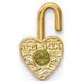 thumbnail image 3 of 14k Yellow Gold 14ky August Synthetic Birthstone Heart Charm Pendant, 3 of 4