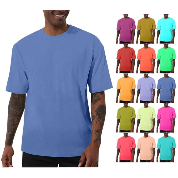 Men’s Crew Neck Short Sleeve T-Shirt Soft Lightweight Breathable Casual Tee Loose Fit for Daily Wear