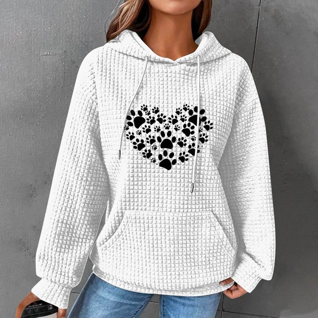 DPTALR Women Print Round-Neck Long Sleeve Loosen Single Sweatshirt Tops Pullover Blouse