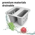 thumbnail image 4 of Large Plastic Sink Drain Basket Food Grade Double Drainer Vegetable Fruit Storage Basket Kitchen Organizer Dishwasher Safe Durable Green, 4 of 8