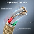 thumbnail image 6 of CshidWorld 3-pack Lightning charging cables, 6/6/10 ft, high-speed/data sync charging cables, compatible with 14/13/12/11 Pro Max/XS/XR/8/7/SE/iPad, suitable for home/office/travel, gold., 6 of 7
