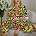thumbnail image 6 of Lsque Berries And Citrus Pattern Long Sleeve Pajama Set for Women - Soft 2-Piece Sleepwear and Loungewear Set with Pockets, Comfy Nightwear-Medium, 6 of 7