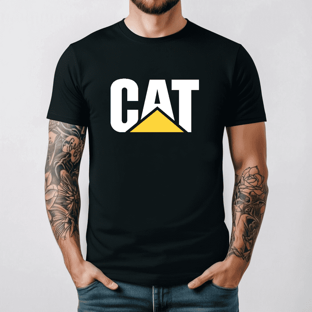 Caterpillar T-Shirt CAT Logo Tractor Equipment Men Bulldozer Construction Shirt