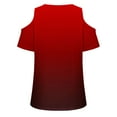 thumbnail image 4 of Tmtolofot womens plus size Gradient top cold shoulder crew neck tank tops female casual dressy loose fitted camitop 2024 spring summer fashion blouse shirts,1_Red,Medium, 4 of 4